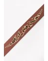 Guapi - Emblem Leather Belt - Brown / Gold