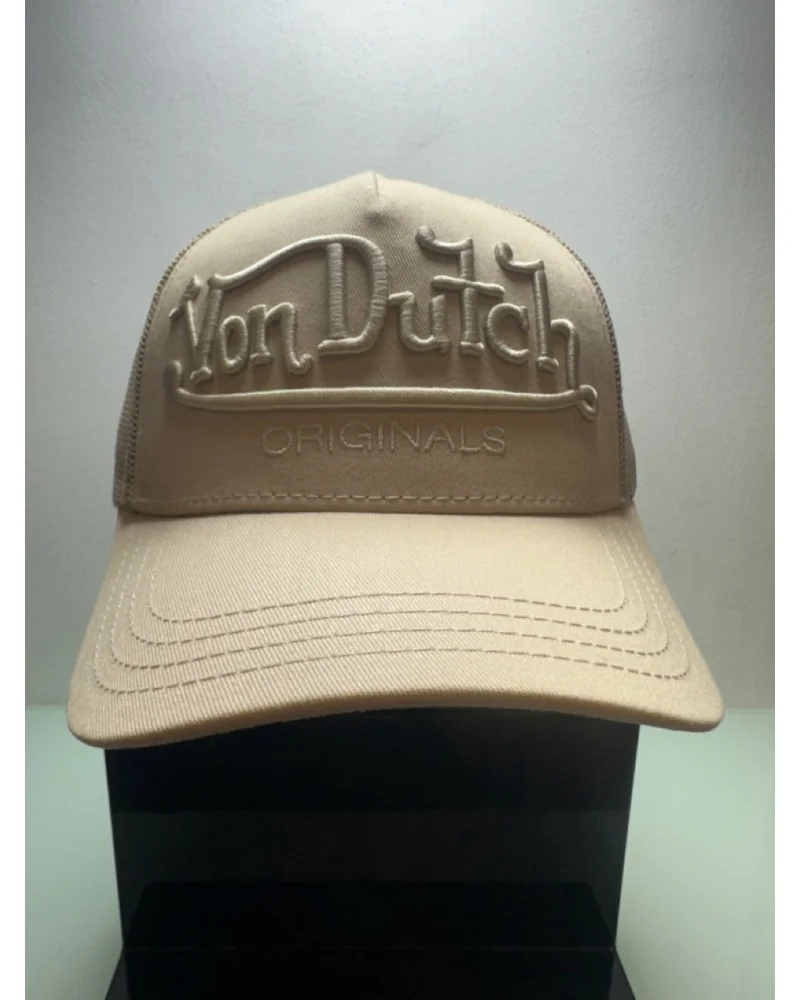 Von Dutch - Von Dutch Logo Embroidery Trucker Cap - Beige