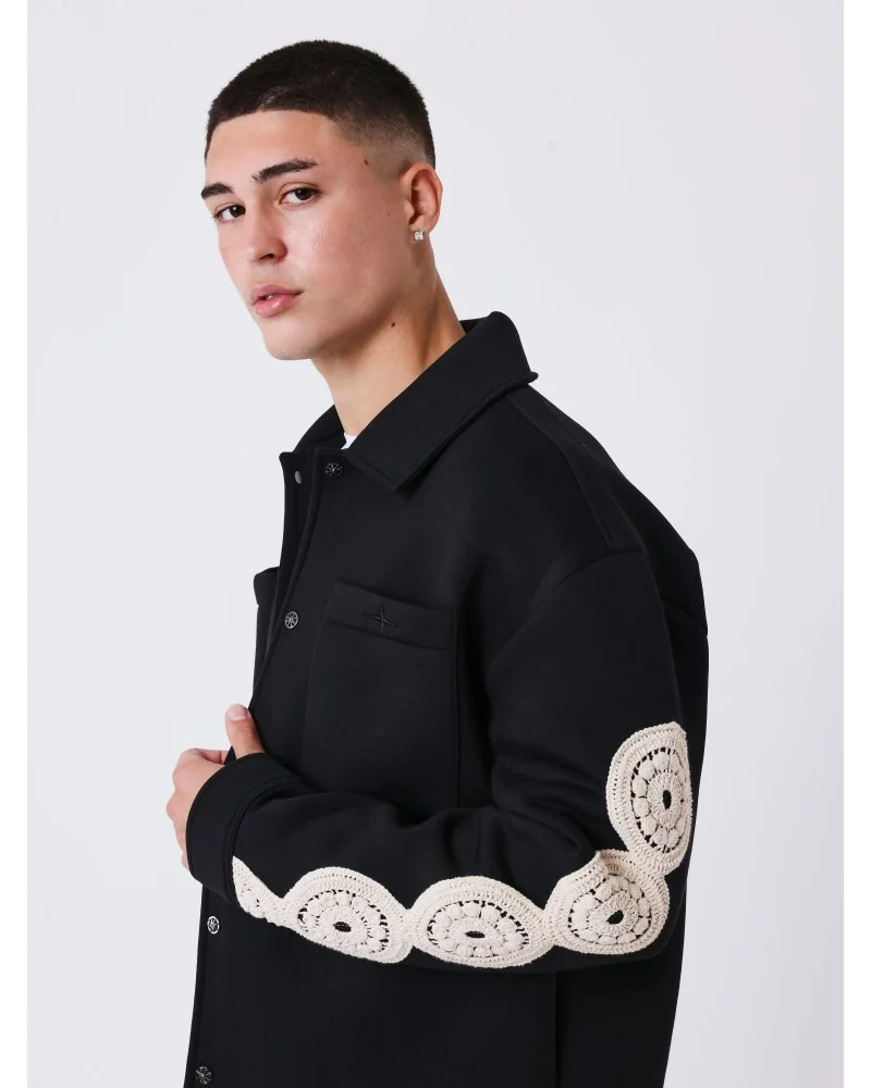 Project X Paris - Crochet Neoprene Loose Fit Overshirt - Black