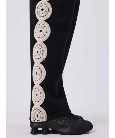Project X Paris - Crochet Neoprene Straight Pants - Black