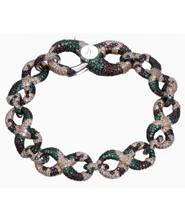 APORRO BRAND - 8mm Mosaic Tennis Bracelet - White Gold | blockshops