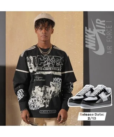 Elite Premium - Riches Embellished Layer LS Tee - Black