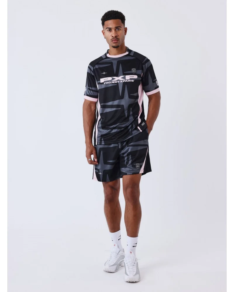 Project X Paris - Old School FootBall Shorts - Black/Pink