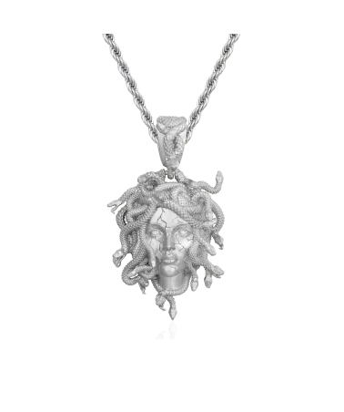 APORRO BRAND -  Medusa Statue Chain - White Gold