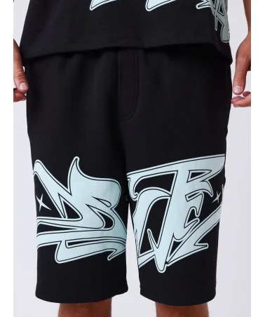 Project X Paris - Old School Graffiti Shorts - Black/Mint