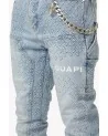 Guapi Clothing - Aqua Blue Steel Plate Carpenter Denim Pant - Light Blue
