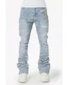Guapi Clothing - Aqua Blue Steel Plate Carpenter Denim Pant - Light Blue