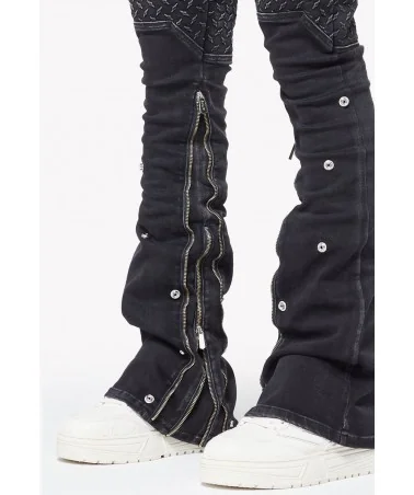 Guapi Clothing - Waxed Calligraphy Denim - Obsidian Black