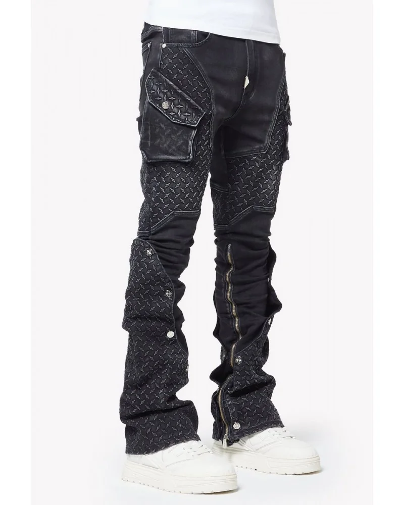 Guapi Clothing - Waxed Calligraphy Denim - Obsidian Black