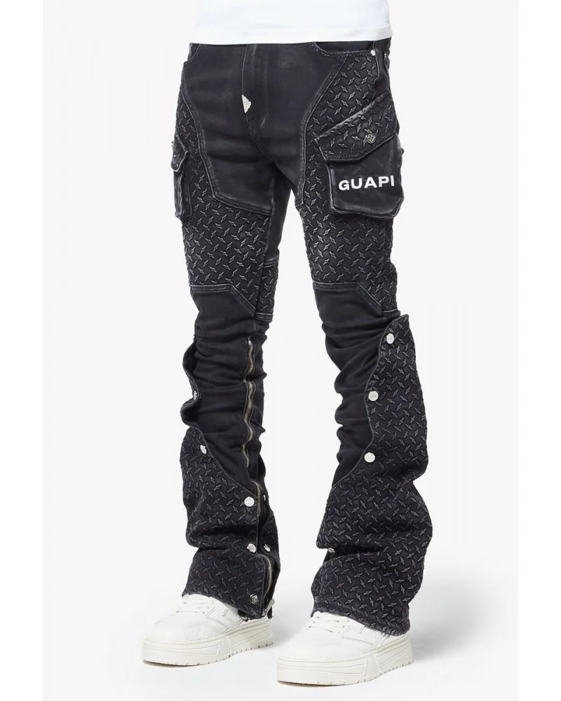 Guapi Clothing - Waxed Calligraphy Denim - Obsidian Black