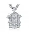 APORRO BRAND - Jesus Piece Fully Iced Chain - White Gold