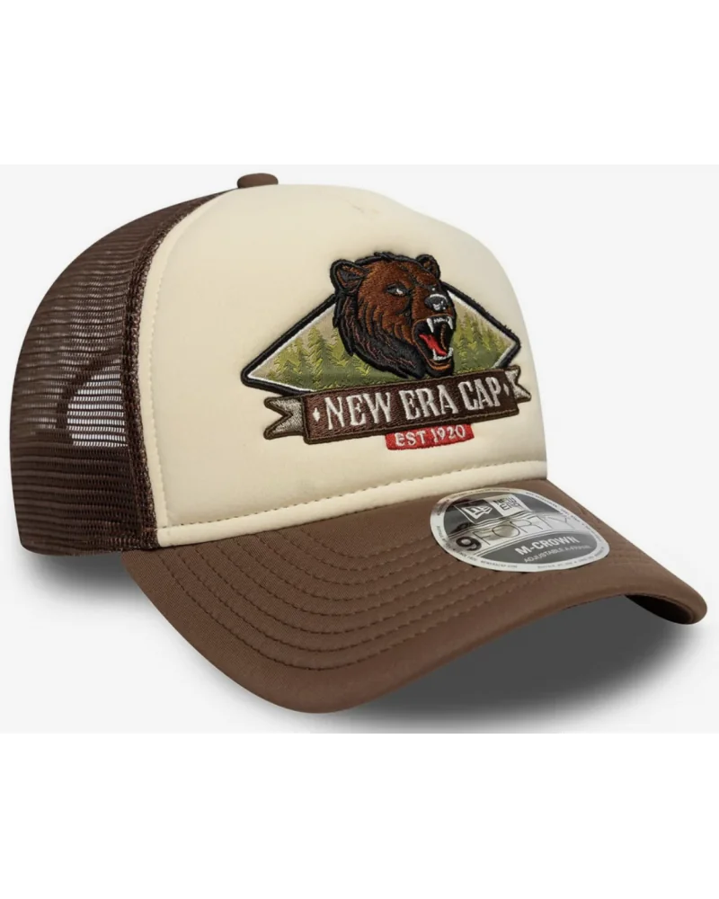 New Era - Graphic Bear 9Forty Trucker Cap - Brown / Cream