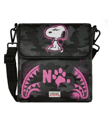Sprayground NY - Peanuts Snoopy Pink Stencil Messenger Sling - Black / Pink