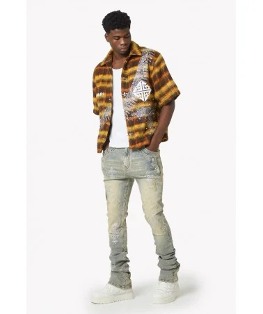 Guapi Clothing - Waxed Calligraphy Denim - Obsidian Black