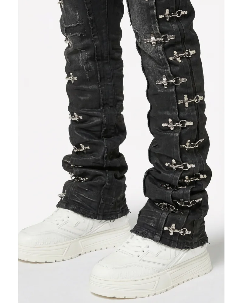 Guapi Clothing - Waxed Calligraphy Denim - Obsidian Black