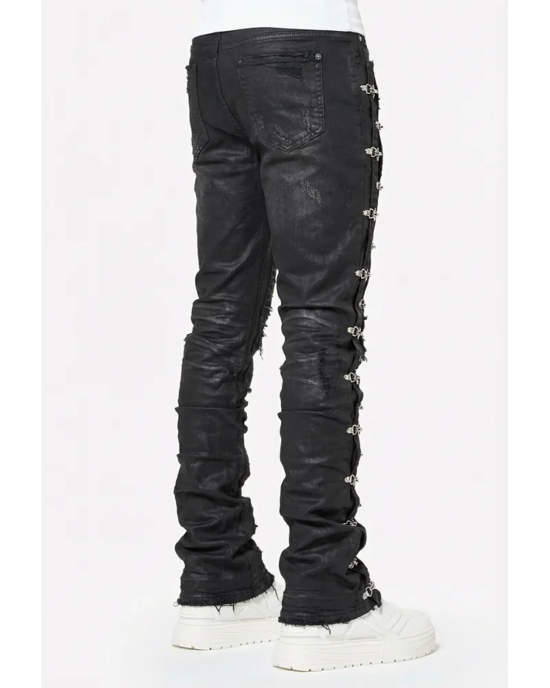 Guapi Clothing - Waxed Calligraphy Denim - Obsidian Black