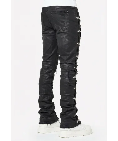 Guapi Clothing - Waxed Calligraphy Denim - Obsidian Black