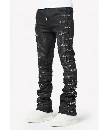Guapi Clothing - Waxed Calligraphy Denim - Obsidian Black