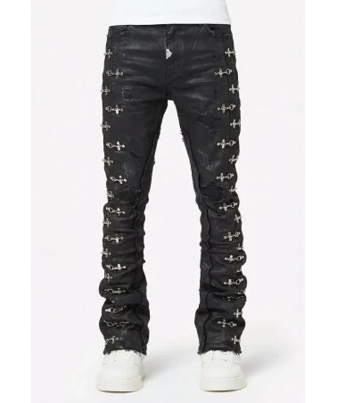 Guapi Clothing - Waxed Calligraphy Denim - Obsidian Black