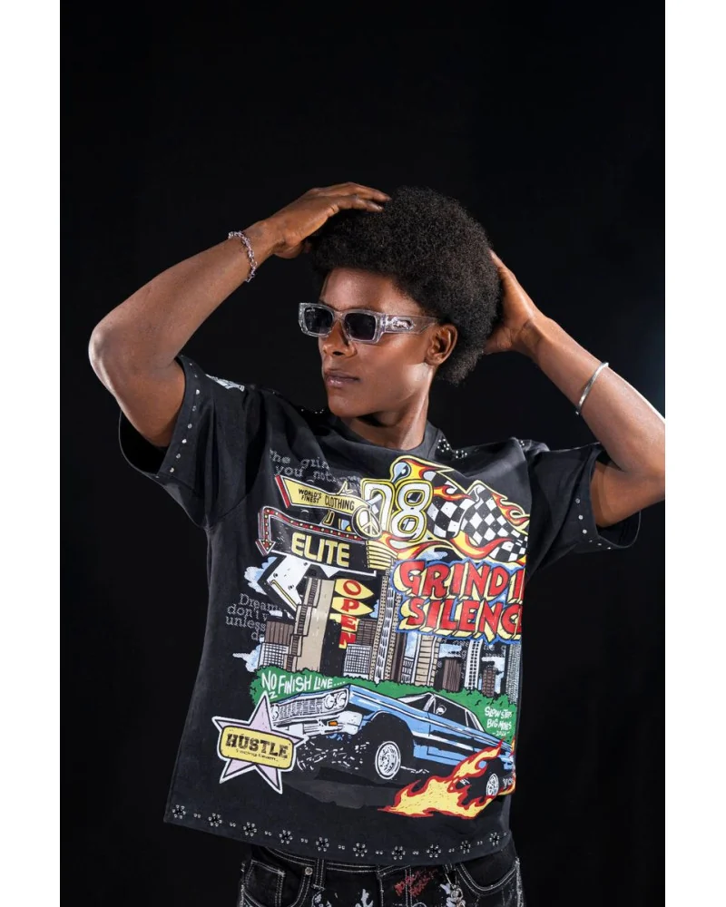 Elite Premium Jeans - Unfazed Embellished Hoodie - Black