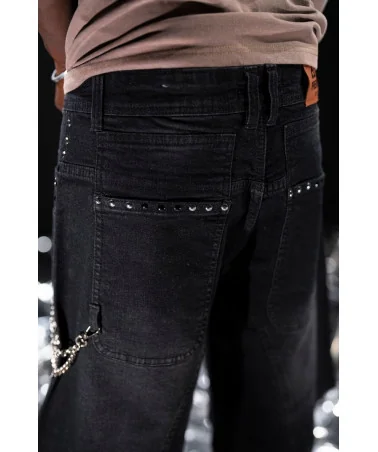 Elite Premium Jeans - Faith Embellished Double Waist Short - Black