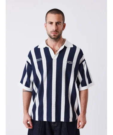 Project X Paris - Classic Polo Stripes - Cream / Navy
