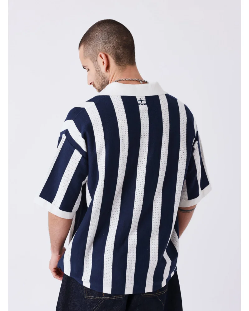 Project X Paris - Classic Polo Stripes - Cream / Navy