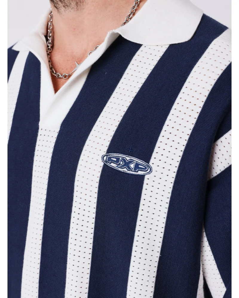 Project X Paris - Classic Polo Stripes - Cream / Navy