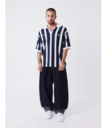 Project X Paris - Classic Polo Stripes - Cream / Navy