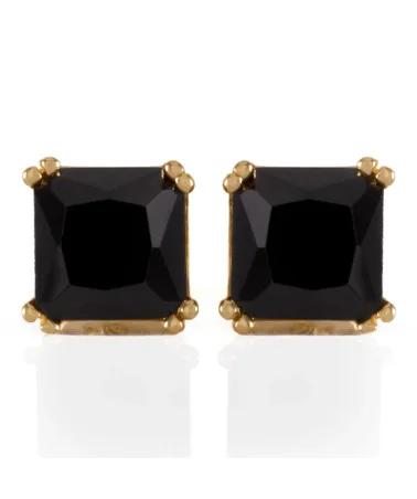 KING ICE - Clear Round Stud Earrings - Onyx | blockshops