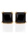 KING ICE - Clear Round Stud Earrings - Onyx | blockshops