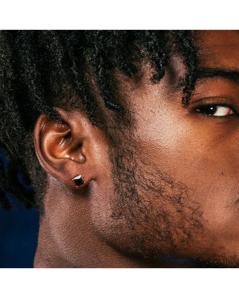 KING ICE - Clear Round Stud Earrings - Onyx | blockshops