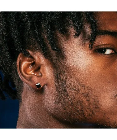 KING ICE - Clear Round Stud Earrings - Onyx | blockshops