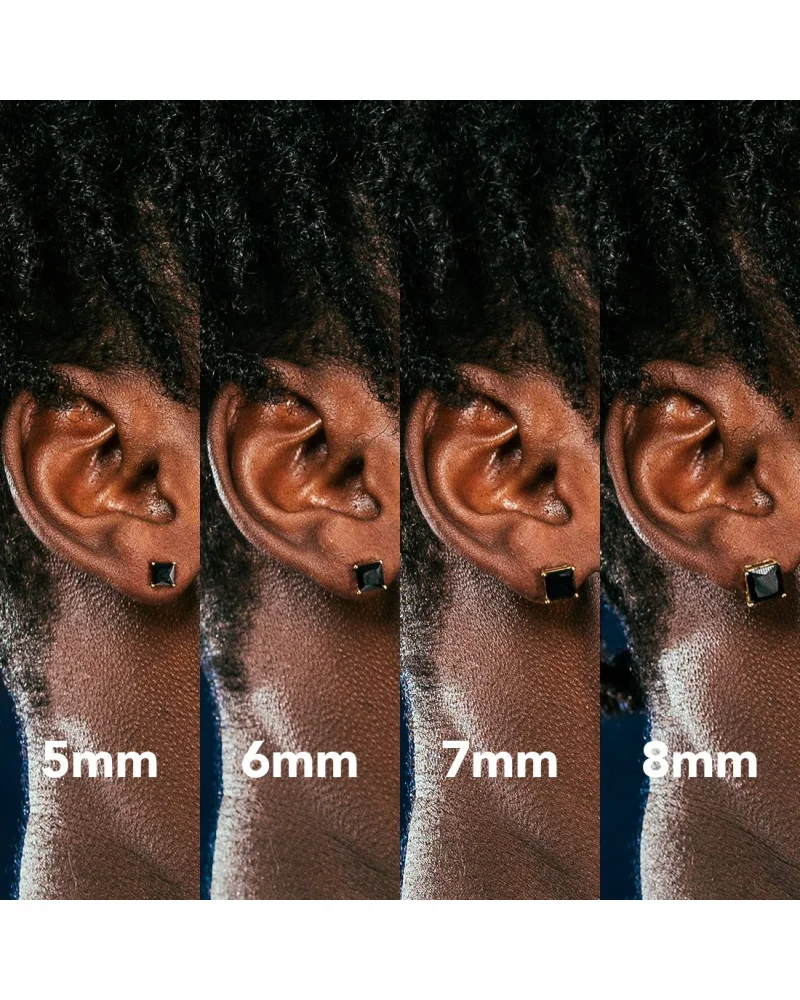 KING ICE - Clear Round Stud Earrings - Onyx | blockshops