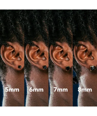 KING ICE - Clear Round Stud Earrings - Onyx | blockshops