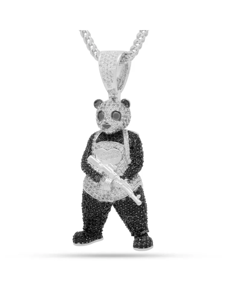 King Ice - Panda Man Necklace - 14K White Gold