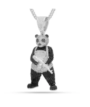 King Ice - Panda Man Necklace - 14K White Gold