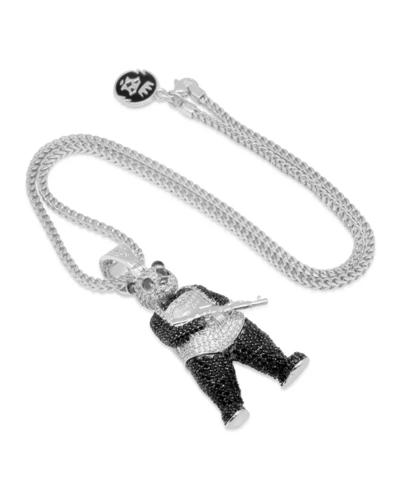 King Ice - Panda Man Necklace - 14K Gold / 2.5"