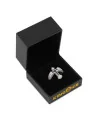 King Ice - Fleur de Lis Cross Ring - White Gold