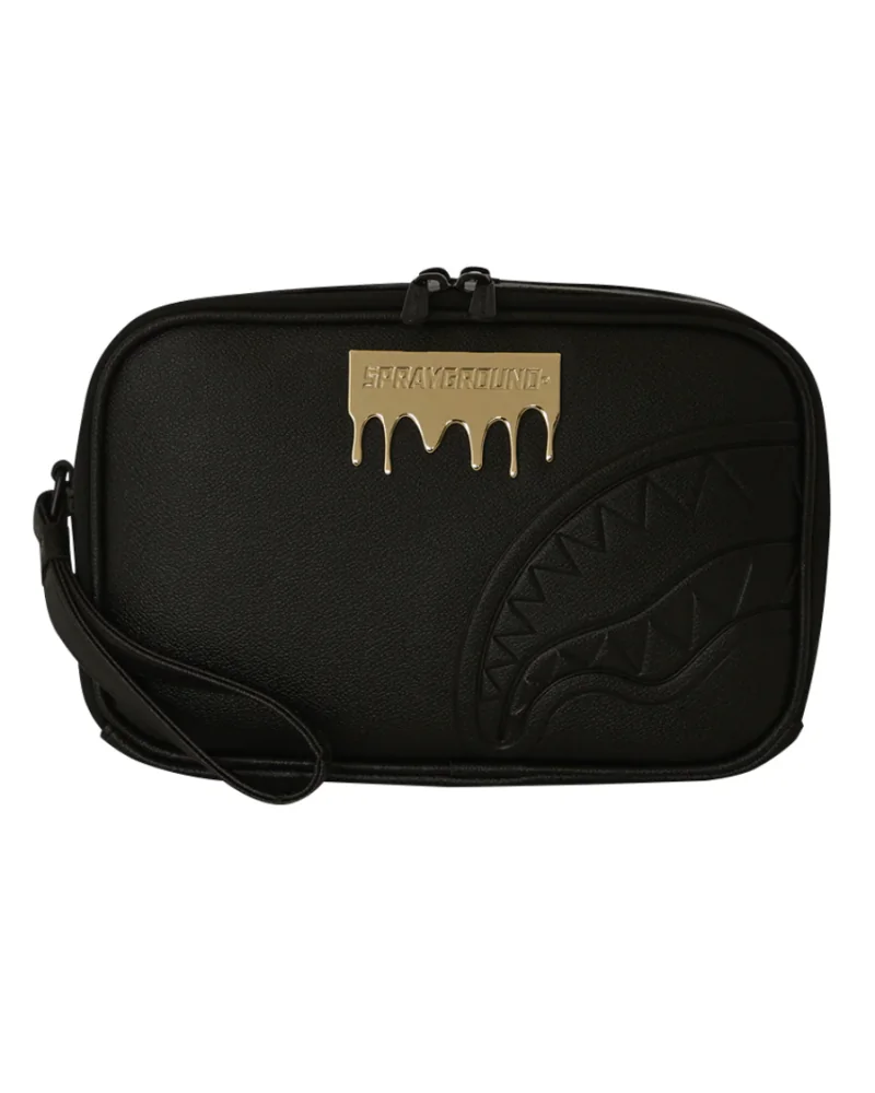 Sprayground NY - Gold Brick Lux Brick Toletry Brick- Black / Gold
