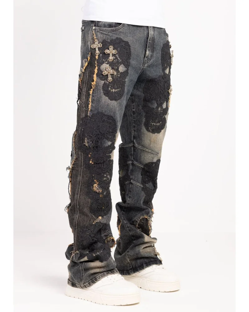 Guapi Clothing - Waxed Calligraphy Denim - Obsidian Black