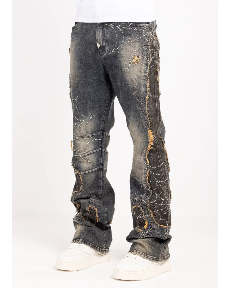 Guapi Clothing - Waxed Calligraphy Denim - Obsidian Black