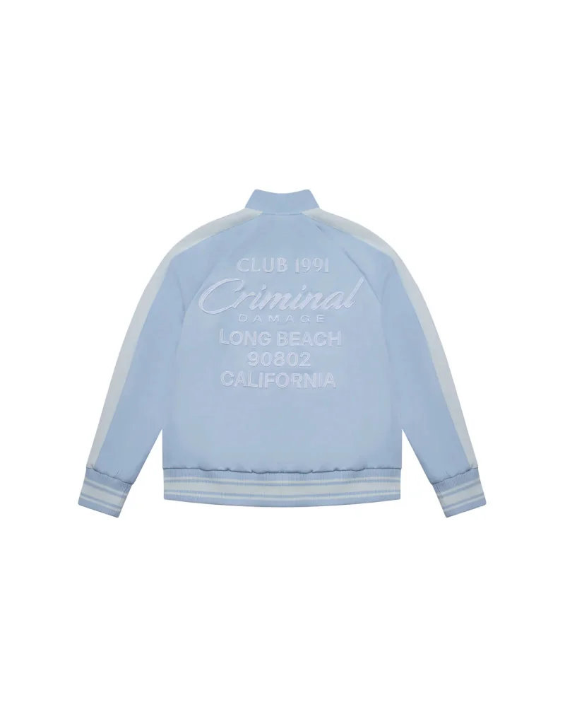 Criminal Damage - Pin Tuck Track Top - Blue/Off White