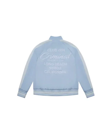 Criminal Damage - Pin Tuck Track Top - Blue/Off White