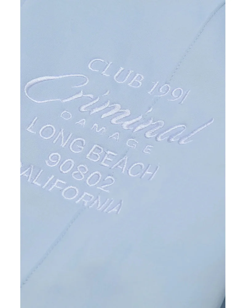 Criminal Damage - Pin Tuck Track Top - Blue/Off White