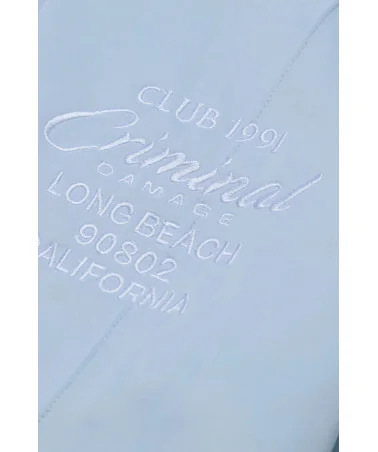 Criminal Damage - Pin Tuck Track Top - Blue/Off White