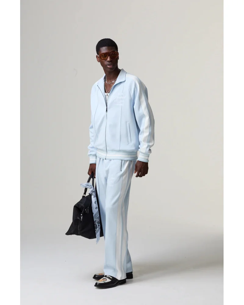 Criminal Damage - Pin Tuck Track Top - Blue/Off White