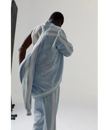 Criminal Damage - Pin Tuck Track Top - Blue/Off White