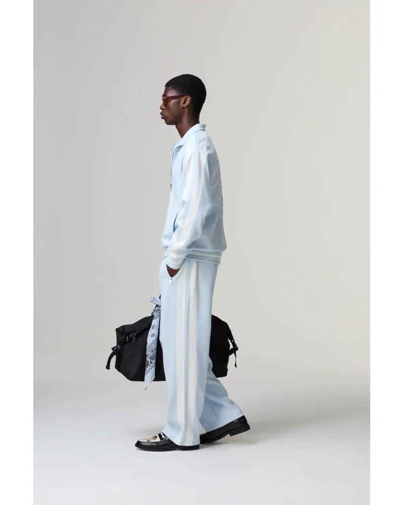 Criminal Damage - Pin Tuck Track Top - Blue/Off White