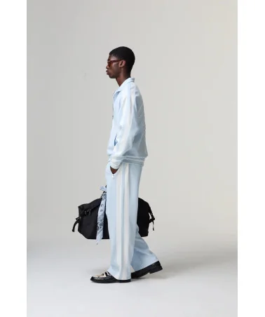 Criminal Damage - Pin Tuck Track Top - Blue/Off White